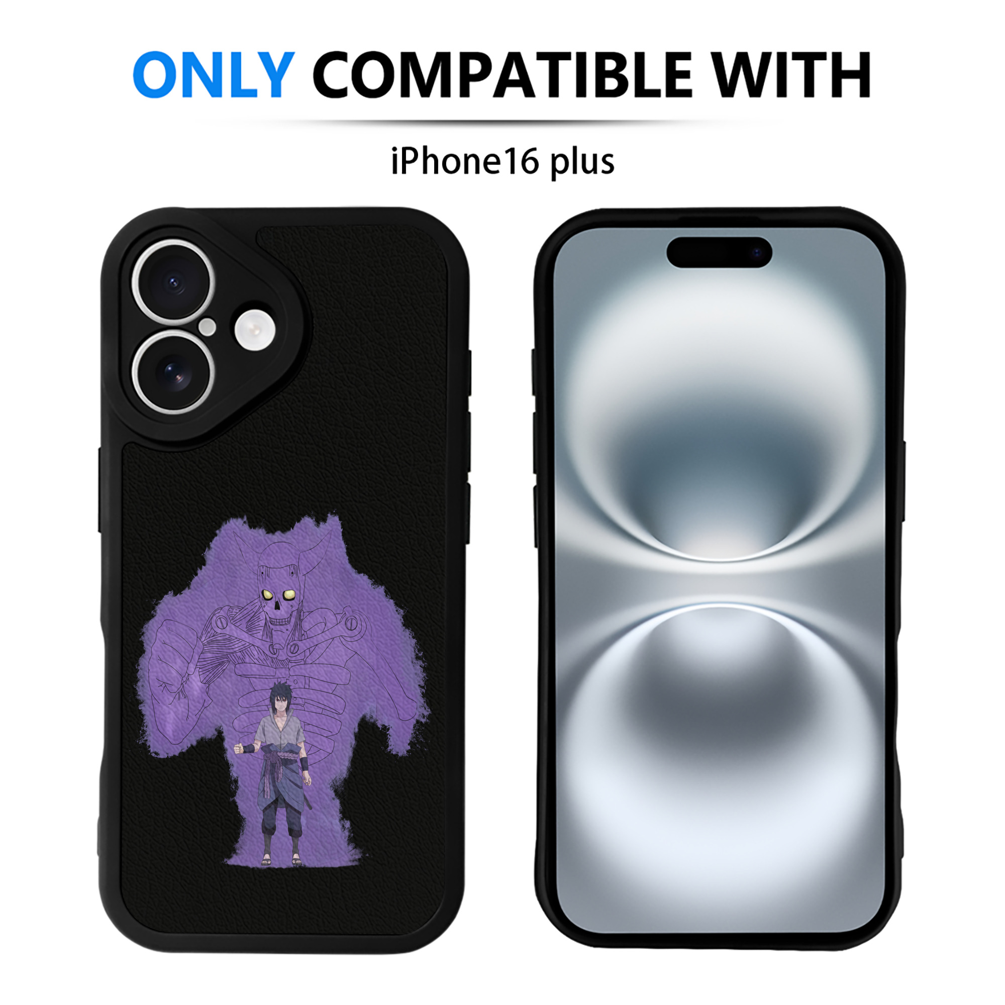 （画像用） NARUTO -ナルト- うちは サスケ Uchiha Sasuke 【iPhone 16シリーズ対応】シリコンスマホケース（レザー調） 材質：シリコン